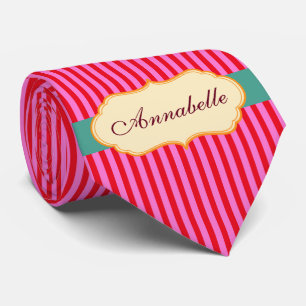Personalisiertes Monogramm Türkis Candy Streifen M Krawatte