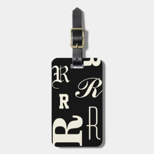 Personalisiertes Monogramm, Typografie-Initialen, Gepäckanhänger