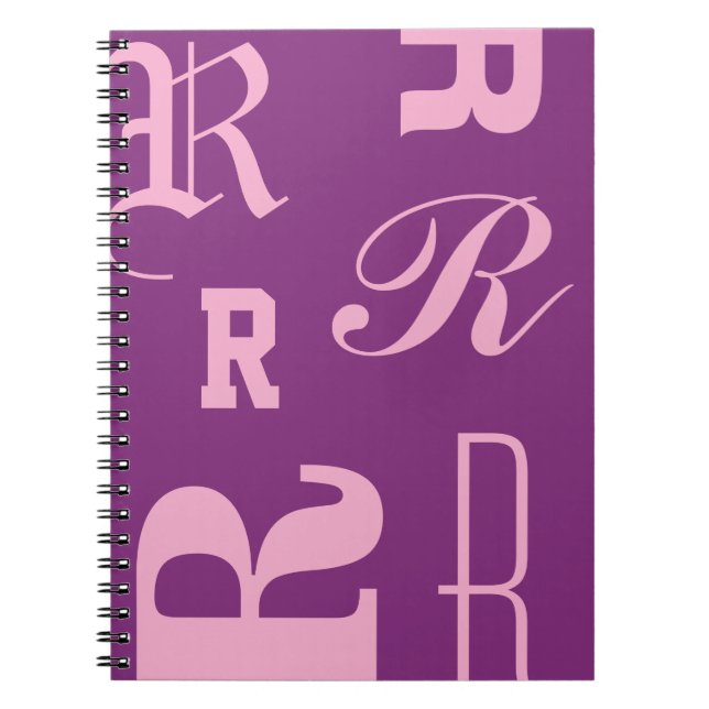 Personalisiertes Monogramm, Typografie-Initialen,  Notizblock (Vorderseite)