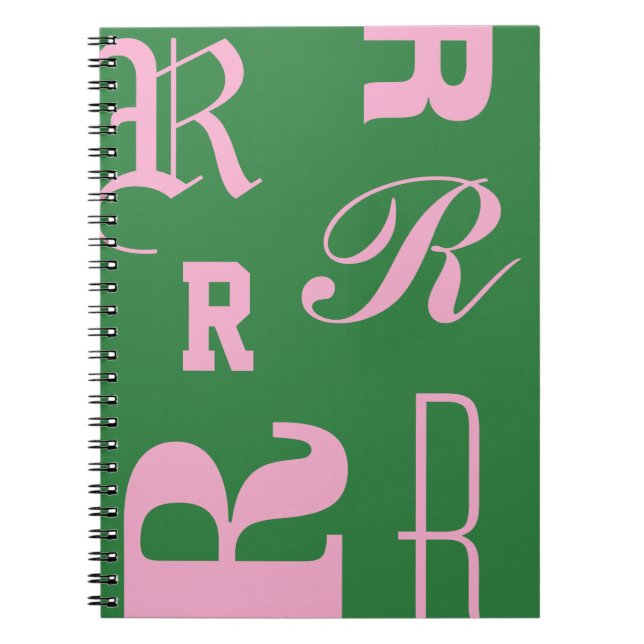 Personalisiertes Monogramm, Typografie-Initialen,  Notizblock (Vorderseite)