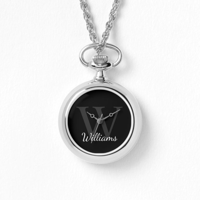 Personalisiertes Monogramm und Name Armbanduhr (Vorderseite)
