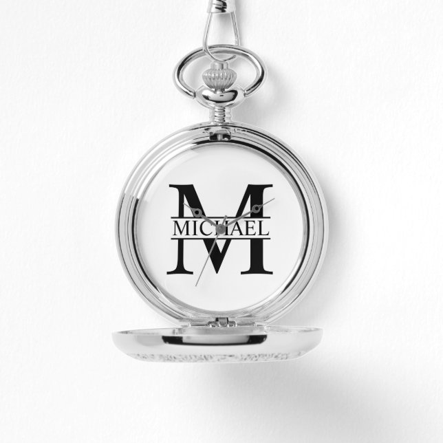 Personalisiertes Monogramm und Name Armbanduhr (Vorderseite)