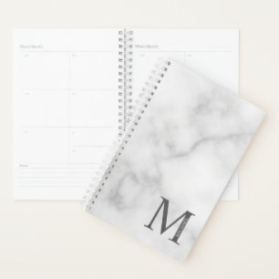 Personalisiertes Monogramm und Name aus grauem Mar Planer