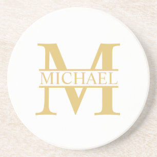 Personalisiertes Monogramm und Name aus Weiß und Getränkeuntersetzer