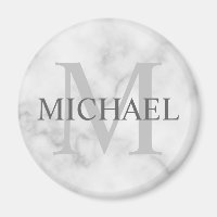 Personalisiertes Monogramm und Name aus weißem Mar