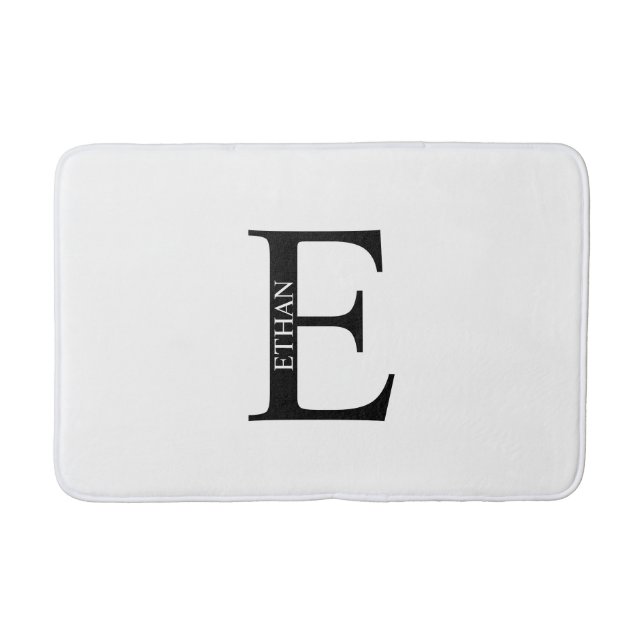 Personalisiertes Monogramm und Name Badezimmer Mat Badematte (Vorderseite)