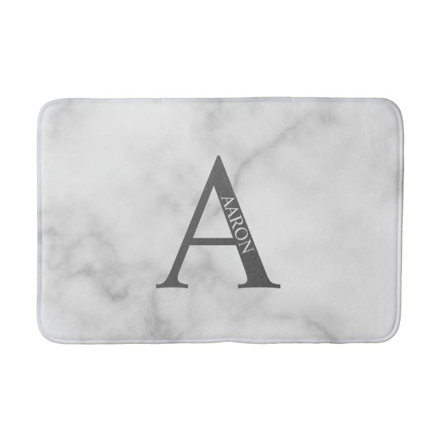 Personalisiertes Monogramm und Name Badezimmer Mat Badematte (Vorderseite)