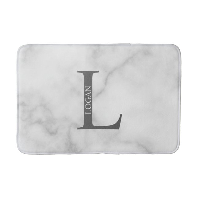 Personalisiertes Monogramm und Name Badezimmer Mat Badematte (Vorderseite)
