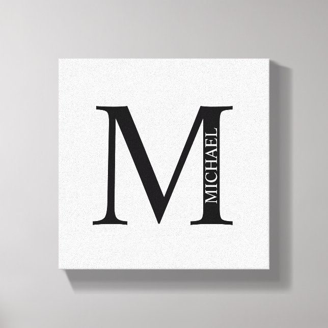 Personalisiertes Monogramm und Name Canvas Print Leinwanddruck (Vorderseite)