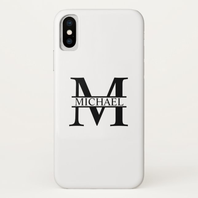 Personalisiertes Monogramm und Name Case-Mate iPhone Hülle (Rückseite)