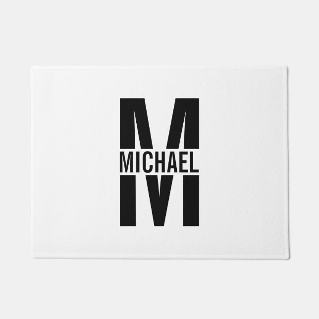 Personalisiertes Monogramm und Name Doormat Fußmatte (Vorderseite)