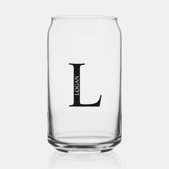Personalisiertes Monogramm und Name Dosenglas (Vorderseite)