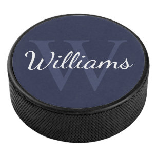 Personalisiertes Monogramm und Name Eishockey Puck