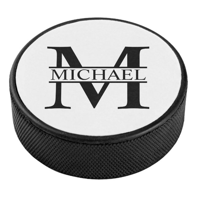 Personalisiertes Monogramm und Name Eishockey Puck (3/4)