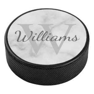 Personalisiertes Monogramm und Name Eishockey Puck