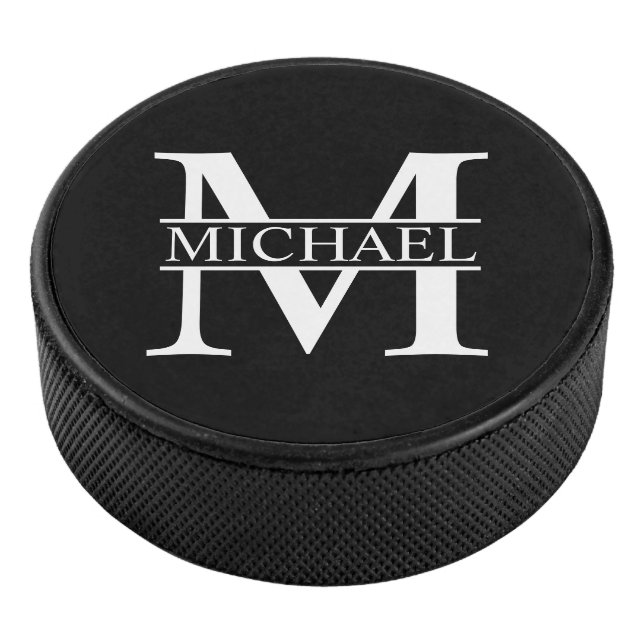 Personalisiertes Monogramm und Name Eishockey Puck (3/4)