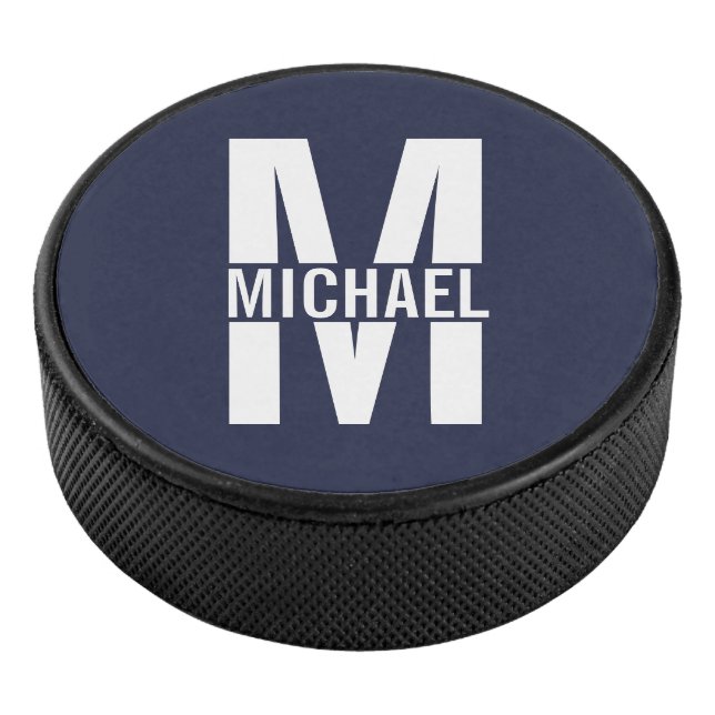 Personalisiertes Monogramm und Name Eishockey Puck (3/4)
