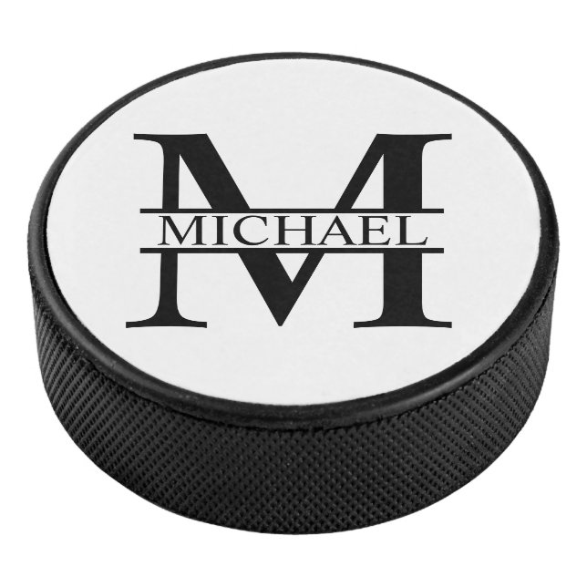 Personalisiertes Monogramm und Name Eishockey Puck (3/4)