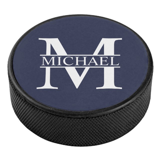 Personalisiertes Monogramm und Name Eishockey Puck (3/4)