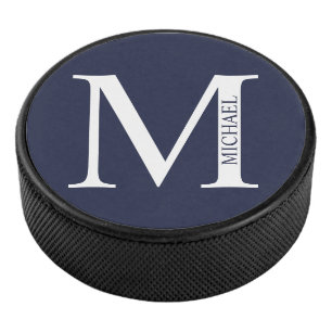Personalisiertes Monogramm und Name Eishockey Puck