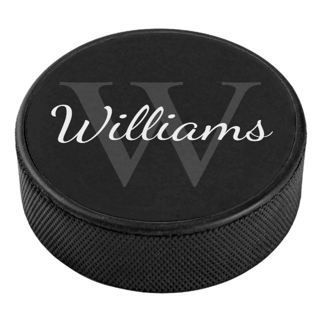Personalisiertes Monogramm und Name Eishockey Puck (3/4)
