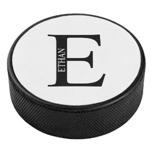Personalisiertes Monogramm und Name Eishockey Puck