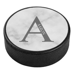 Personalisiertes Monogramm und Name Eishockey Puck