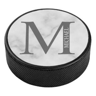 Personalisiertes Monogramm und Name Eishockey Puck