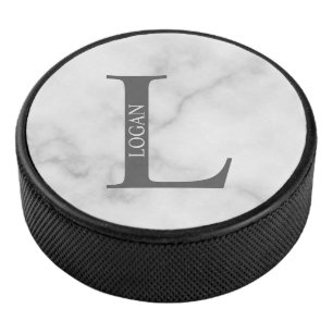 Personalisiertes Monogramm und Name Eishockey Puck