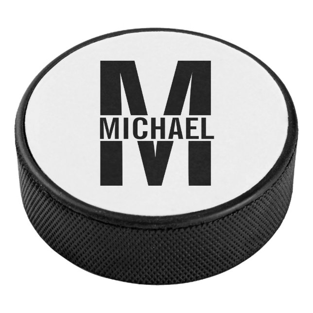 Personalisiertes Monogramm und Name Eishockey Puck (3/4)