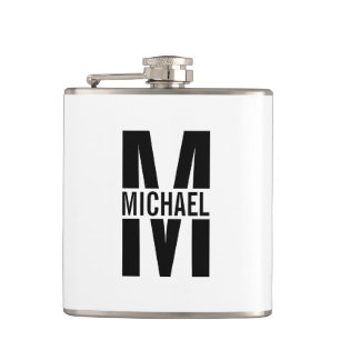 Personalisiertes Monogramm und Name Flask Flachmann