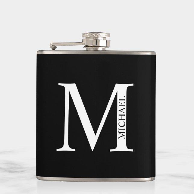 Personalisiertes Monogramm und Name Flask Flachmann (Von Creator hochgeladen)