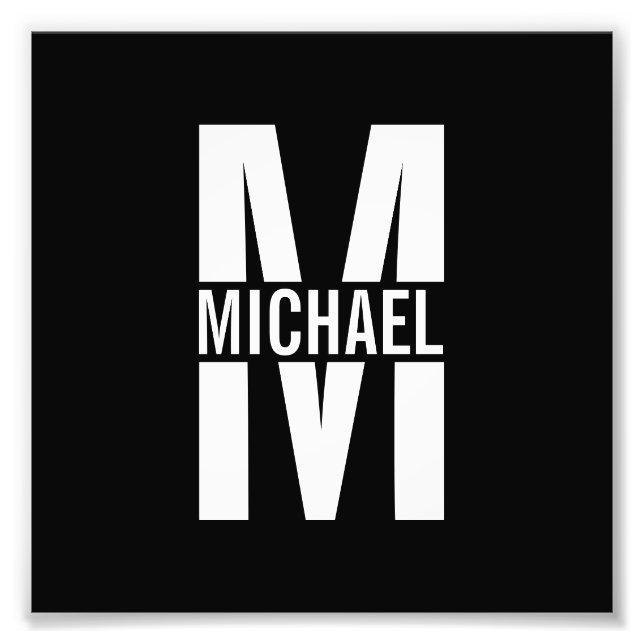 Personalisiertes Monogramm und Name Foto drucken (Vorne)