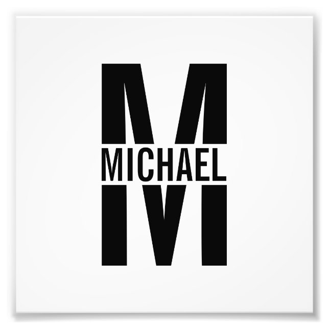 Personalisiertes Monogramm und Name Foto drucken (Vorne)