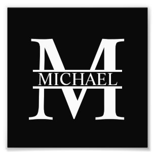 Personalisiertes Monogramm und Name Fotodruck