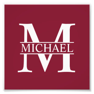 Personalisiertes Monogramm und Name Fotodruck