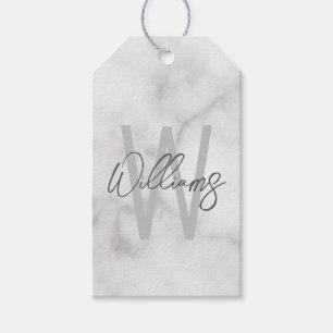 Personalisiertes Monogramm und Name für das weiße  Geschenkanhänger