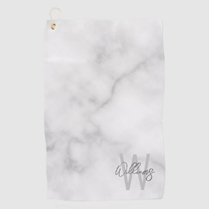 Personalisiertes Monogramm und Name für das weiße Golfhandtuch