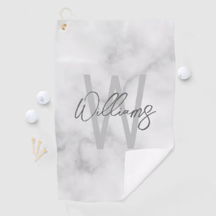 Personalisiertes Monogramm und Name für das weiße  Golfhandtuch