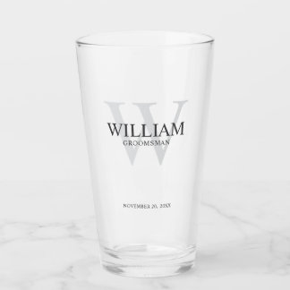 Personalisiertes Monogramm und Name für Trauzeugen Glas