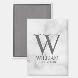 Personalisiertes Monogramm und Name für Trauzeugen Magnet