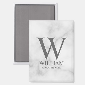 Personalisiertes Monogramm und Name für Trauzeugen Magnet