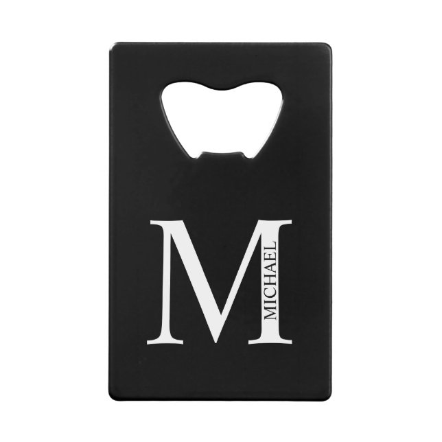 Personalisiertes Monogramm und Name Geldbeutel Flaschenöffner (Vorderseite)