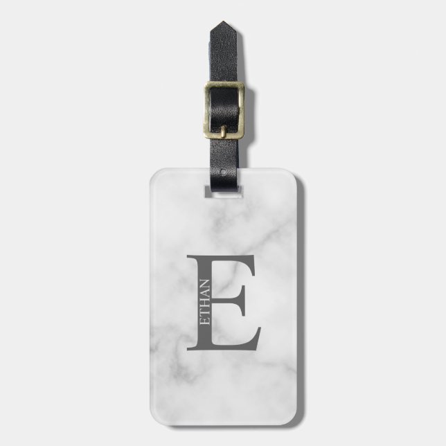Personalisiertes Monogramm und Name Gepäckmarke Gepäckanhänger (Vorderseite vertikal)