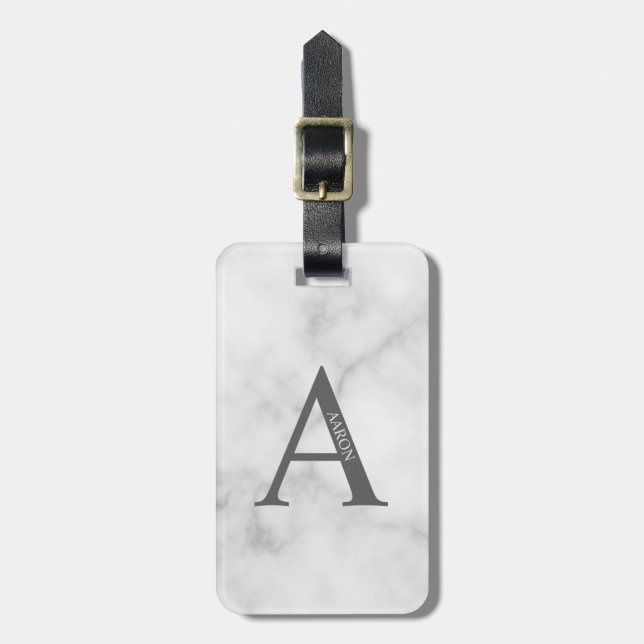Personalisiertes Monogramm und Name Gepäckmarke Gepäckanhänger (Vorderseite vertikal)