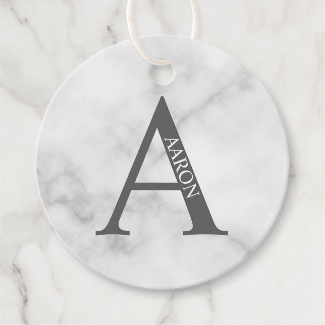Personalisiertes Monogramm und Name Geschenkanhänger (Vorderseite)