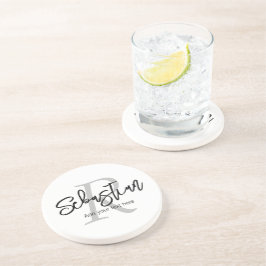 Personalisiertes Monogramm und Name Getränkeuntersetzer