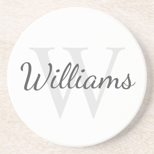 Personalisiertes Monogramm und Name Getränkeuntersetzer (Vorne)