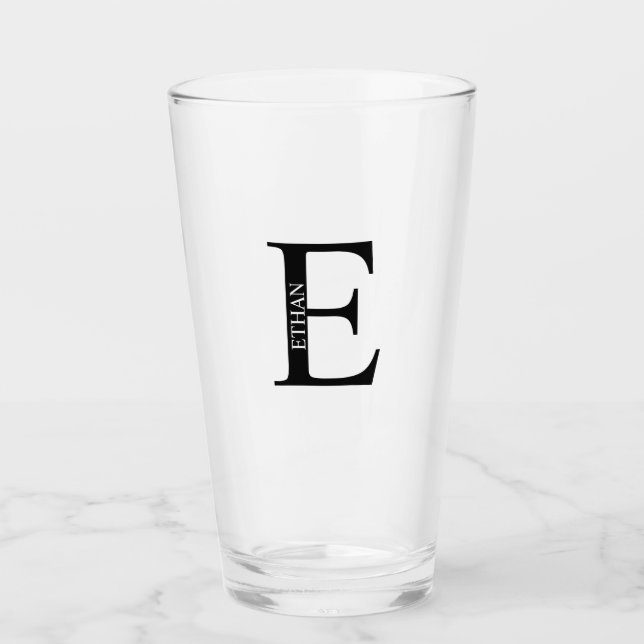 Personalisiertes Monogramm und Name Glas (Vorderseite)