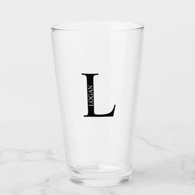 Personalisiertes Monogramm und Name Glas (Vorderseite)